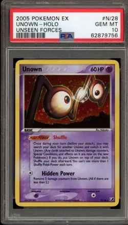 Pokemon Unown EX Unseen Forces Holo Rare #N/28 PSA 10 Gem Mint - Image 1