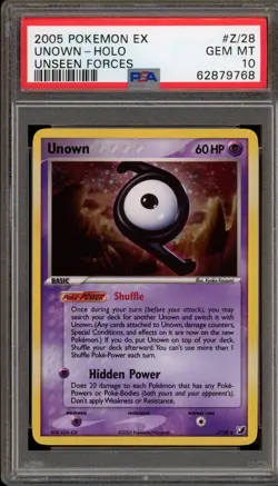 Pokemon Unown EX Unseen Forces Holo Rare #Z/28 PSA 10 Gem Mint - Image 1