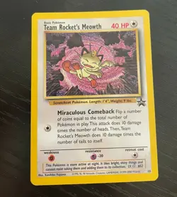 Pokemon TCG *BLACK STAR PROMO* TEAM ROCKET'S MEOWTH Non-Holo *RARE* #18 - NM - Image 1
