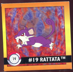 Pokemon Rattata #19 Series 1 Sticker Original 1999 NM - Image 1