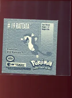 Pokemon Rattata #19 Series 1 Sticker Original 1999 NM - Image 2