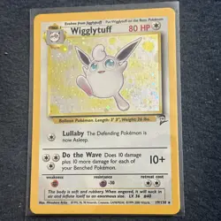 Pokemon TCG Wigglytuff 019/130 Base Set 2 Holo Rare Swirls Vintage LP+ - Image 3