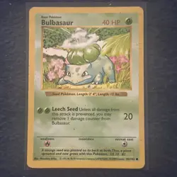 Pokemon TCG Bulbasaur 044/102 Base Set (Shadowless) Vintage - Image 1