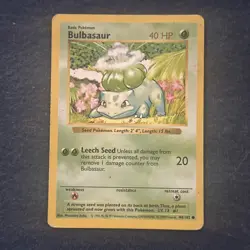 Pokemon TCG Bulbasaur 044/102 Base Set (Shadowless) Vintage - Image 3