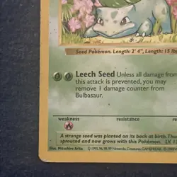 Pokemon TCG Bulbasaur 044/102 Base Set (Shadowless) Vintage - Image 4