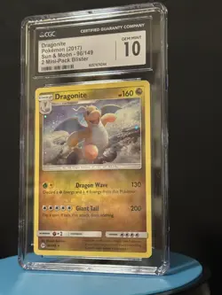 Pokemon 2017 Dragonite SUN & MOON COSMOS *SWIRL* HOLO MINI BLISTERS #96 CGC 10 - Image 3