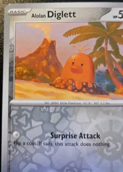 Alolan Diglett 122/191 Reverse Holo Common Scarlet Violet Surging Sparks Pokemon - Image 2