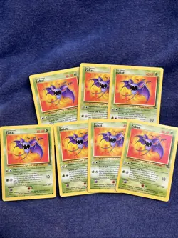 Zubat 57/62 Fossil Set Unlimited 1999 Vintage WOTC Pokemon TCG Lot of 7 - Image 1