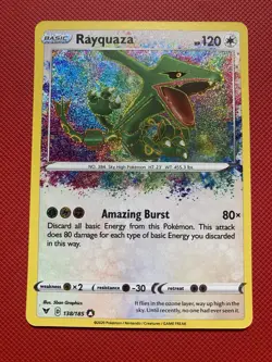Rayquaza 138/185 Swsh04: Vivid Voltage Pokemon Card TCG Amazing Rare - Image 2
