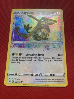 Rayquaza 138/185 Swsh04: Vivid Voltage Pokemon Card TCG Amazing Rare - Image 3