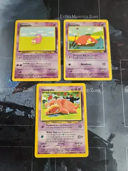 Slowpoke 3 Card Lot Pokemon Fossil, Team Rocket, Neo Genesis - Image 1