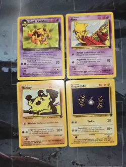 Team Rocket 4 Card Lot Kadabra, Abra, Mankey, Magnemite Pokemon - Image 1