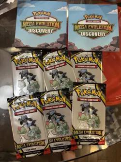 Pokemon Mega Evolution Trading Card Fun Pack (6) Bundle With Catalog Event - Image 1