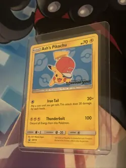 Ash’s Pikachu SM114 Non Holo Ultra Rare Promo Pokemon Card 👑MINT👑 - Image 1