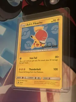 Ash’s Pikachu SM114 Non Holo Ultra Rare Promo Pokemon Card 👑MINT👑 - Image 2