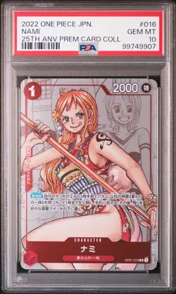 2022 ONE PIECE JPN 25TH ANNIVERSARY PREMIUM CARD COLL #016 NAMI PSA 10 - Image 1