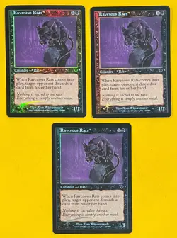 MTG RAVENOUS RATS (Foil) (x3) Invasion (OldManMTG 011-770) - Image 1