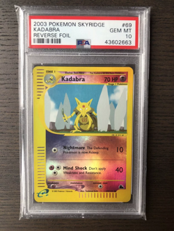 2003 Pokemon Skyridge Kadabra 69/144 PSA 10 GEM MINT Pop 18 Reverse Holo Foil - Image 1