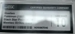 CGC 10 Gem Mint 1999 Mewtwo Black Star Promo #3 WB Movie Stamped WOTC Pokemon - Image 4