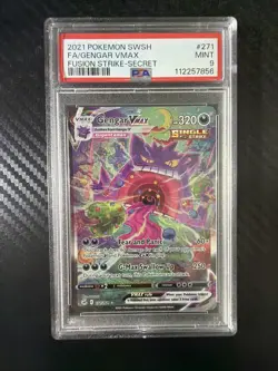 2021 POKEMON SWORD & SHIELD FUSION STRIKE SECRET #271 FULL ART/GENGAR VMAX PSA 9 - Image 1