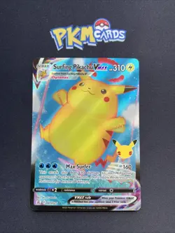 Pokemon TCG Surfing Pikachu Celebrations 009/025 Ultra Rare LP. - Image 1