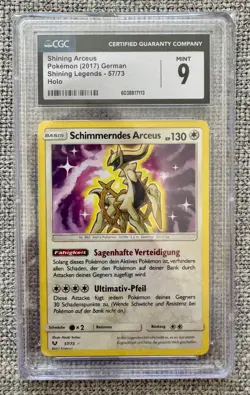 Schimmerndes Arceus 57/73 Holo Pokemon Shining Legends SLG 2017 German CGC 9 - Image 1