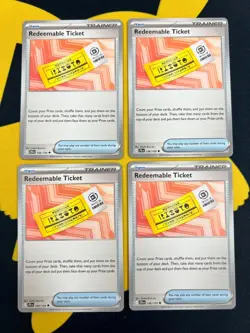 4x Redeemable Ticket 156/159 x4 - NM Journey Together Pokemon Playset - Image 1