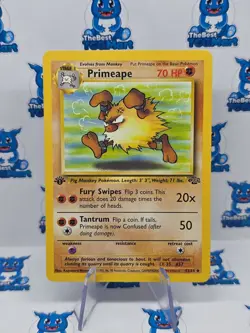 Primeape - 43/64 - 1st Edition - Pokemon Jungle LP - Image 1