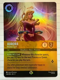 Disney Lorcana Fabled TCG Card Epic Rare AURORA - Holding Court #206/204 - Image 1