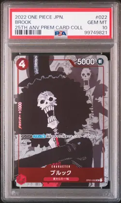 2022 ONE PIECE JPN 25TH ANNIVERSARY PREMIUM CARD COLL #022 BROOK PSA 10 - Image 1