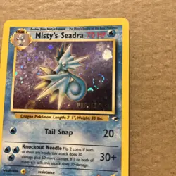 MISTYS SEADRA Prerelease Promo Pokemon Card Gym Heroes 9/132 💫SWIRL💫 - Image 2