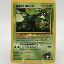Erika's Oddish 47/132 Uncommon Gym Heroes Pokemon Card LP Vintage Nintendo WOTC - Image 1