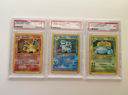 PSA 9 MINT Pokemon Base Set Unlimited Charizard, Blastoise, Venusaur WOTC 1999 - Image 1