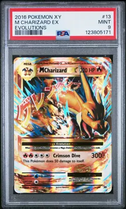 PSA 9 MINT Pokemon TCG 2016 XY Evolutions #13/108 Mega Charizard EX Holo - Image 1