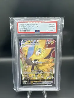 2023 Pokemon Sword & Shield Crown Zenith #GG42 Full Art Zeraora VMAX PSA 10 Gem - Image 1