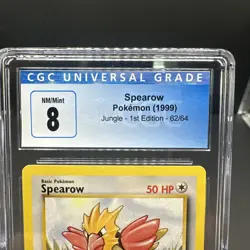 1999 POKEMON JUNGLE 1ST EDITION #62 SPEAROW PSA 8 - Image 3
