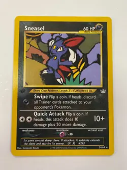 Sneasel 24/64 Pokemon Neo Revelation 1st Edition Non Holo NM/MINT 2001 box-3 - Image 1