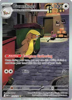 Gumshoos Illustration Rare ME01: Mega Evolution 153/132 Pokemon - Image 1