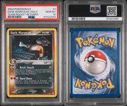 2004 Pokemon Dark Marowak EX Team Rocket Returns Holo Rare #7 PSA 10 Gem Pop 42! - Image 2