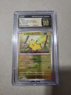 CGC 10 Pristine Pikachu Reverse Holo Japanese 151 025 Pokemon 2023 - Image 1