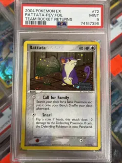Pokemon Rattata EX Team Rocket Returns Reverse Holo #72 PSA 9 Mint - Image 1