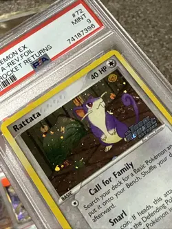 Pokemon Rattata EX Team Rocket Returns Reverse Holo #72 PSA 9 Mint - Image 2