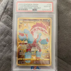 PSA 10 Pokemon 198/185 Galarian Obstagoon Vivid Voltage Full Art Gold Secret - Image 1