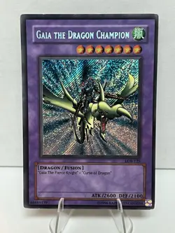 YuGiOh! Gaia the Dragon Champion LOB-125 Secret Rare Reverse Foil Error NM/LP - Image 1