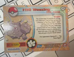 1999 Topps Pokemon Weezing #110 Foil Card LP - Image 2