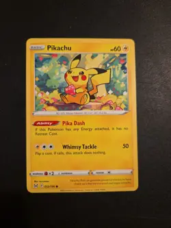 Pikachu 052/196 NM Lost Origin English Pokemon Card TCG - Image 1