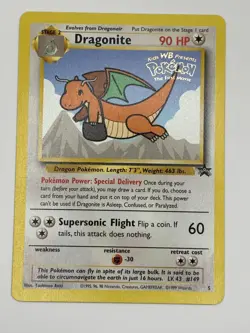 Pokemon Card - Dragonite (WB Movie Promo) - #5 WoTC Black Star Promo #5 LP - Image 1