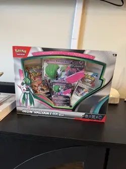 IRON VALIANT EX BOX Pokemon TCG 4 Booster Packs + 4 Foil Promo Cards SEALED NEW - Image 1