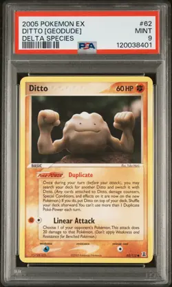 2005 Pokemon Vintage Ex Delta Species Ditto [Geodude] #62 PSA 9 (NEW CERT) - Image 1