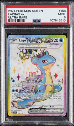 2024 POKEMON SCR EN-STELLAR CROWN ULTRA RARE #158 LAPRAS EX PSA 9 - Image 1
